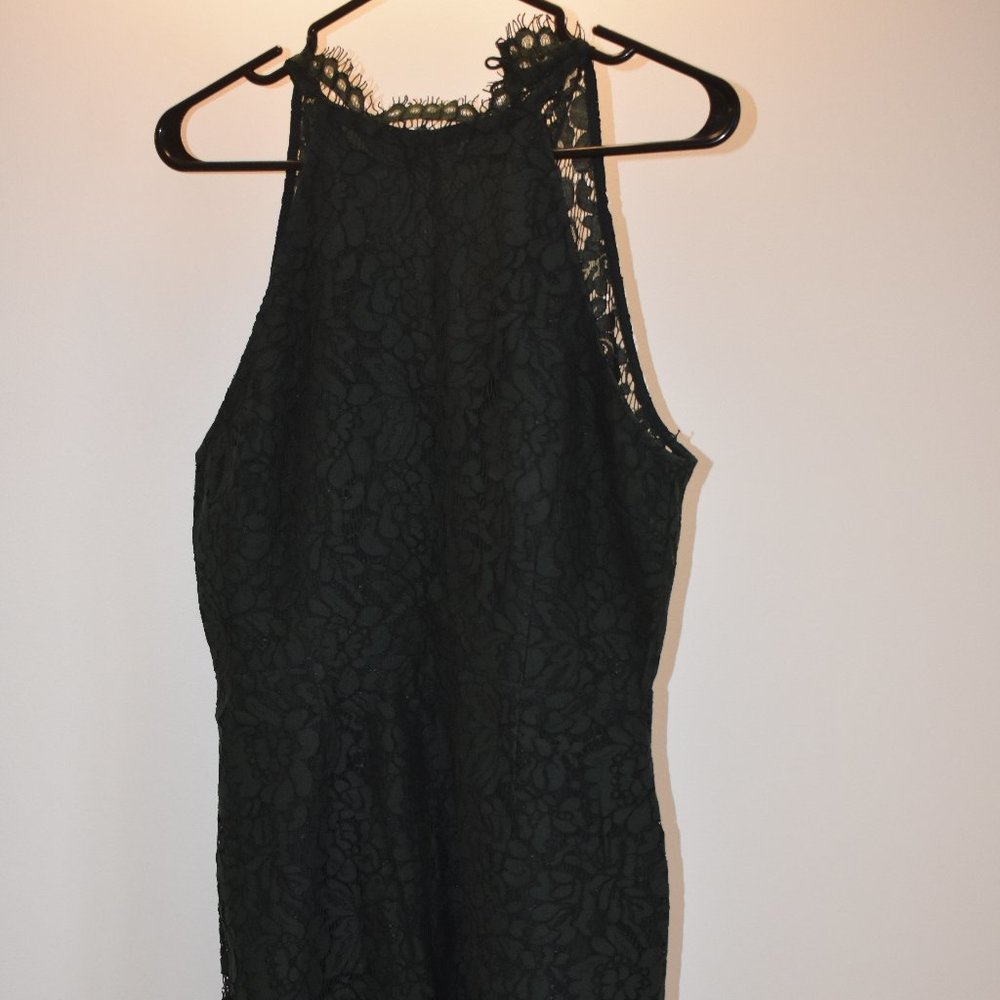 Dark Green Dress with Lace